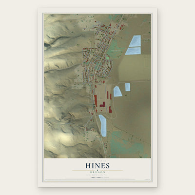 Hines, Oregon map print, the full design