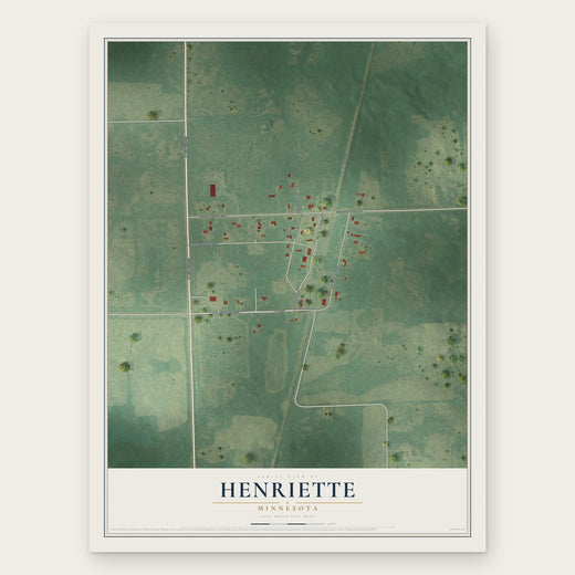 Henriette, Minnesota map print, the full design