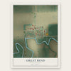 Great Bend, North Dakota map print, the full design