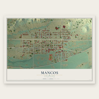 Mancos, Colorado map print, the full design