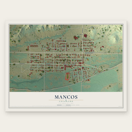 Mancos, Colorado map print, the full design