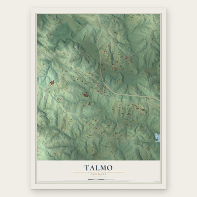 Talmo, Georgia map print, the full design