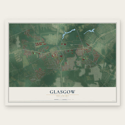 Glasgow, Delaware map print, the full design
