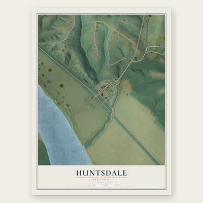 Huntsdale, Missouri map print, the full design