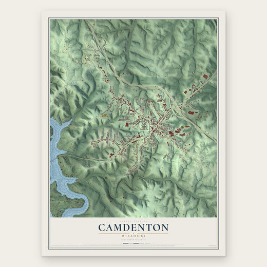 Camdenton, Missouri map print, the full design