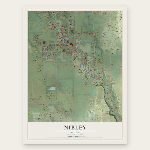Nibley, Utah map print, the full design
