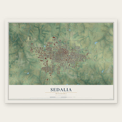 Sedalia, Missouri map print, the full design