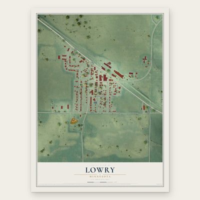 Lowry, Minnesota map print, the full design