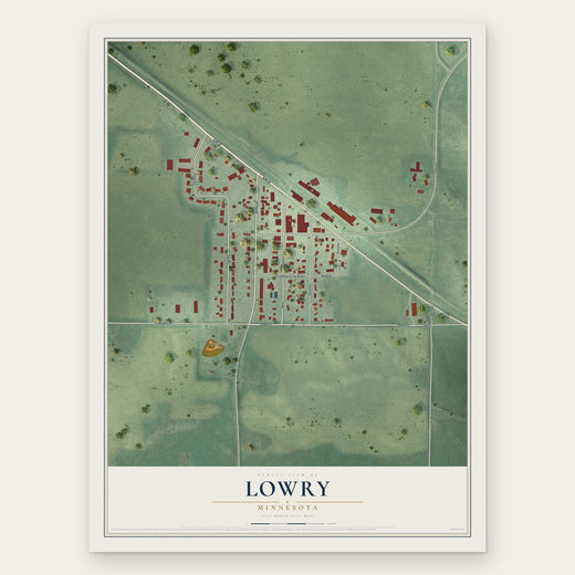 Lowry, Minnesota map print, the full design