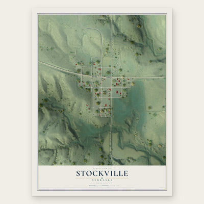 Stockville, Nebraska map print, the full design