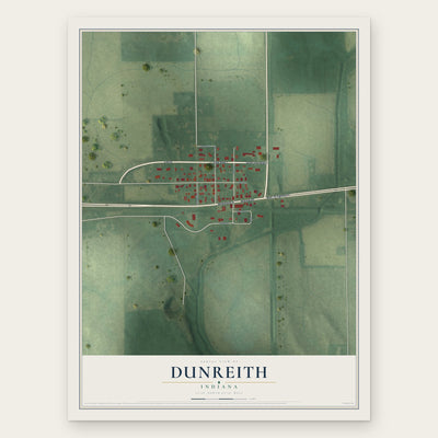 Dunreith, Indiana map print, the full design