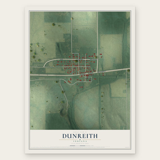 Dunreith, Indiana map print, the full design