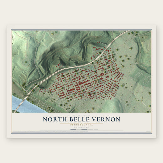 North Belle Vernon, Pennsylvania map print, the full design