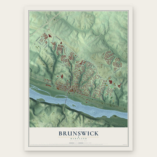 Brunswick, Maryland map print, the full design