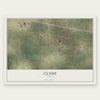 Clyde, Texas map print, the full design