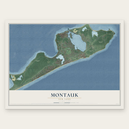 Montauk, New York map print, the full design