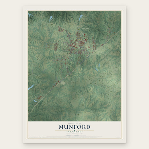 Munford, Tennessee map print, the full design
