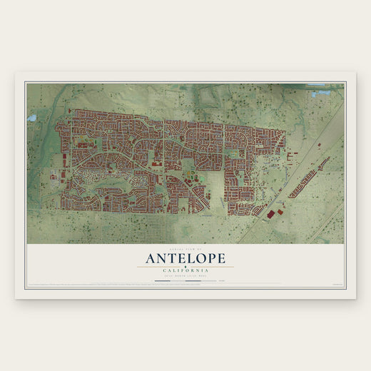 Antelope, California map print, the full design