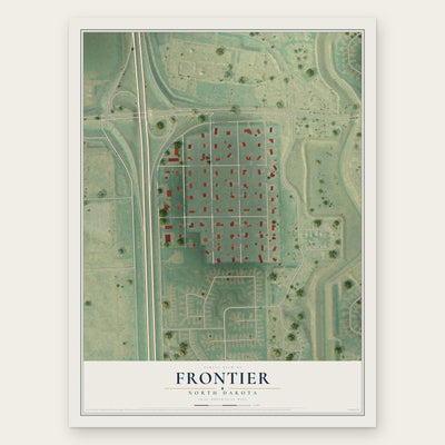 Frontier, North Dakota map print, the full design