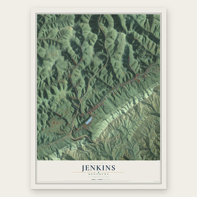 Jenkins, Kentucky map print, the full design