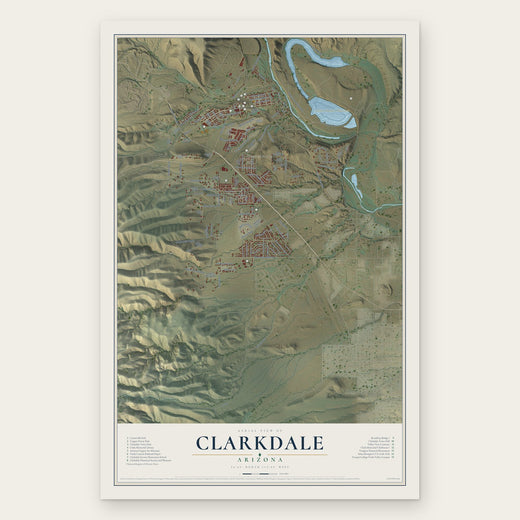 Clarkdale, Arizona map print, the full design
