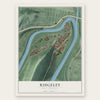 Ridgeley, West Virginia map print, the full design