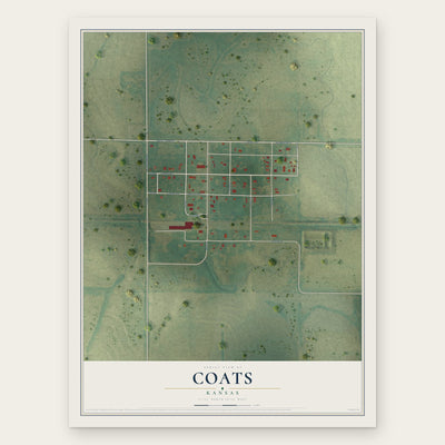 Coats, Kansas map print, the full design