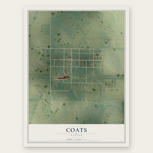 Coats, Kansas map print, the full design