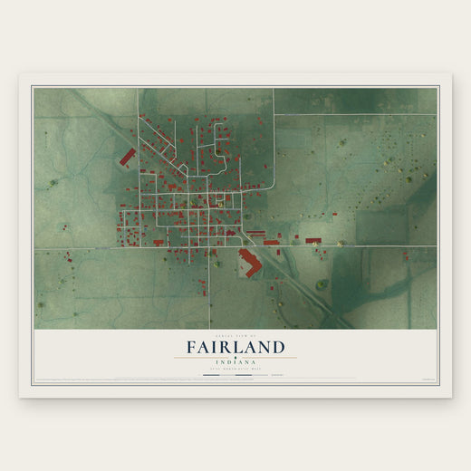 Fairland, Indiana map print, the full design
