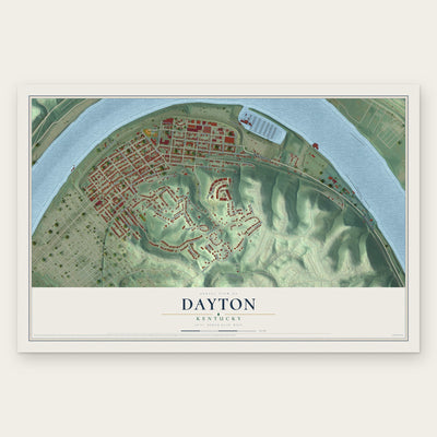 Dayton, Kentucky map print, the full design