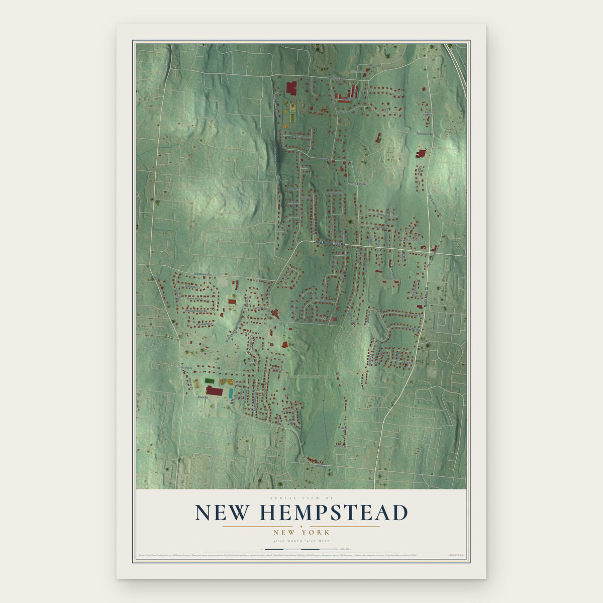 New Hempstead, New York map print, the full design