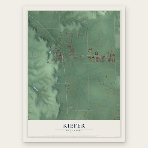Kiefer, Oklahoma map print, the full design