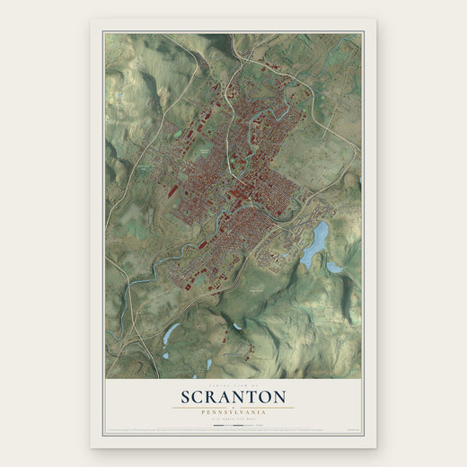 Scranton, Pennsylvania map print, the full design