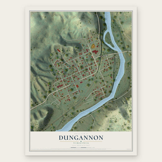 Dungannon, Virginia map print, the full design
