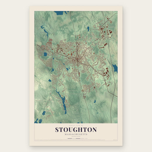 Stoughton, Massachusetts map print, the full design