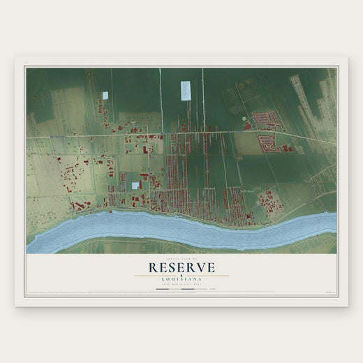 Reserve, Louisiana map print, the full design