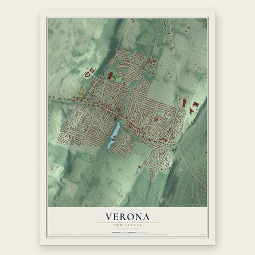 Verona, New Jersey map print, the full design