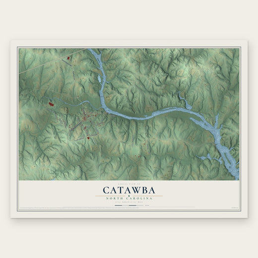 Catawba, North Carolina map print, the full design