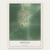 Metcalf, Illinois map print, the full design