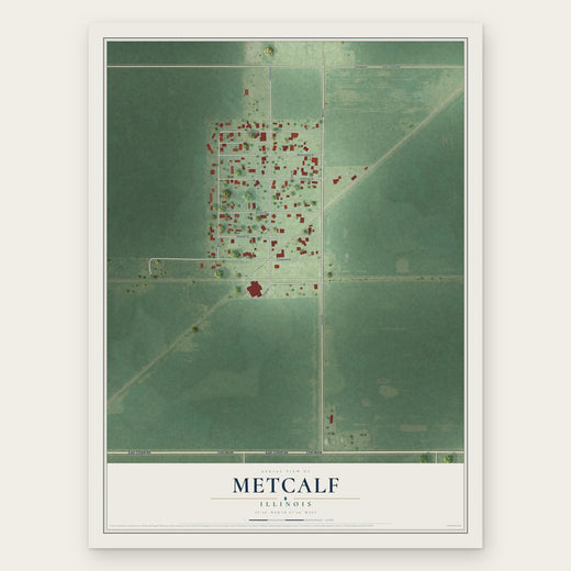 Metcalf, Illinois map print, the full design