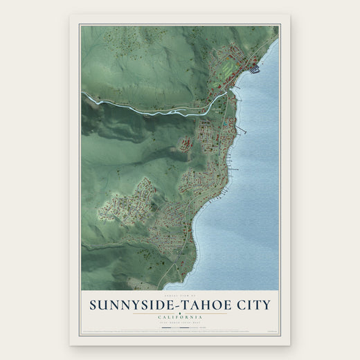 Sunnyside-Tahoe City, California map print, the full design