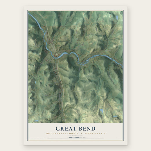 Great Bend, Susquehanna County, Pennsylvania map print, the full design