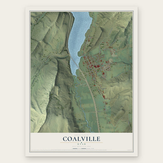 Coalville, Utah map print, the full design