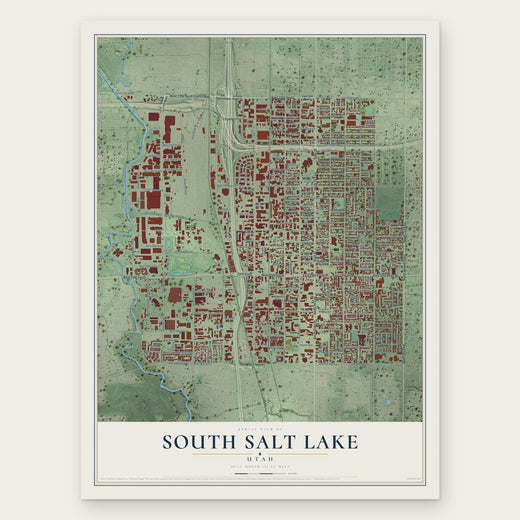 South Salt Lake, Utah map print, the full design