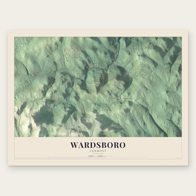 Wardsboro, Vermont map print, the full design