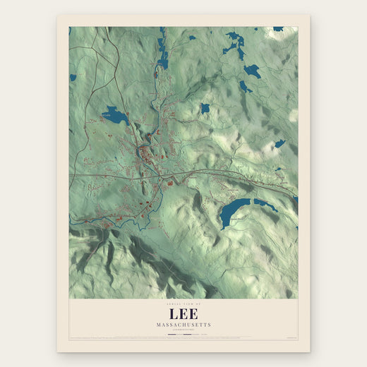 Lee, Massachusetts map print, the full design