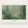Lucas, Kansas map print, the full design