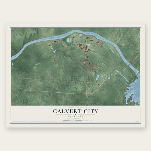 Calvert City, Kentucky map print, the full design