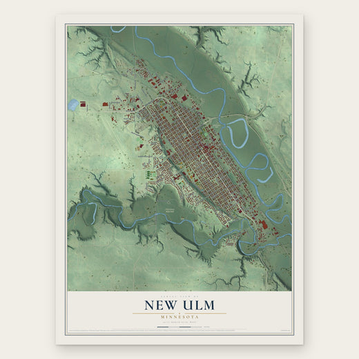 New Ulm, Minnesota map print, the full design