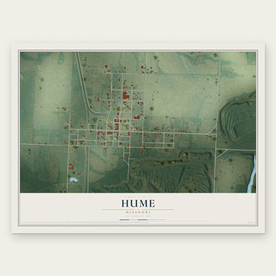 Hume, Missouri map print, the full design